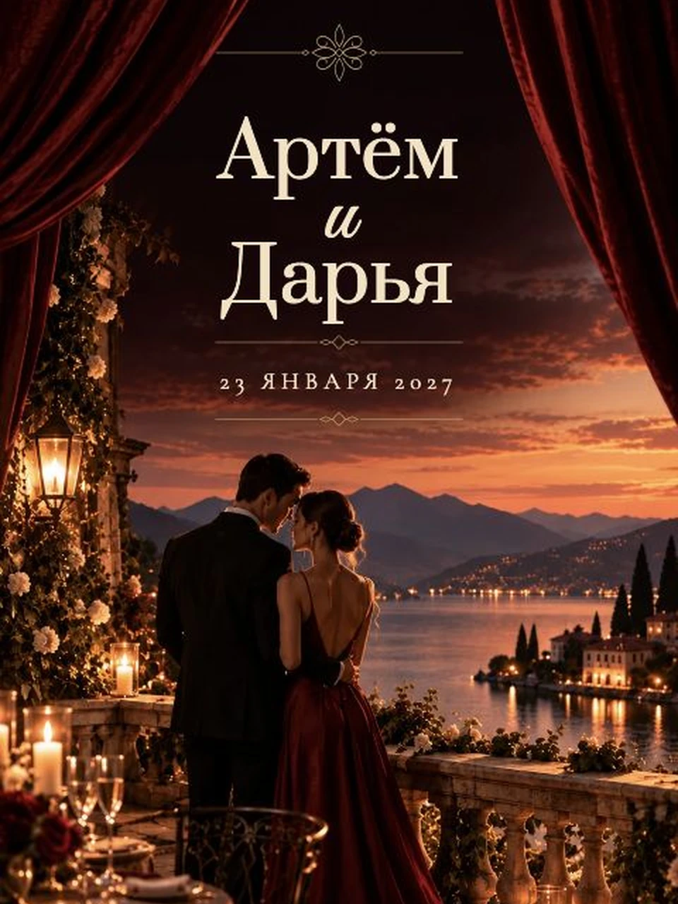 Обложка приглашения Burgundy Cinema