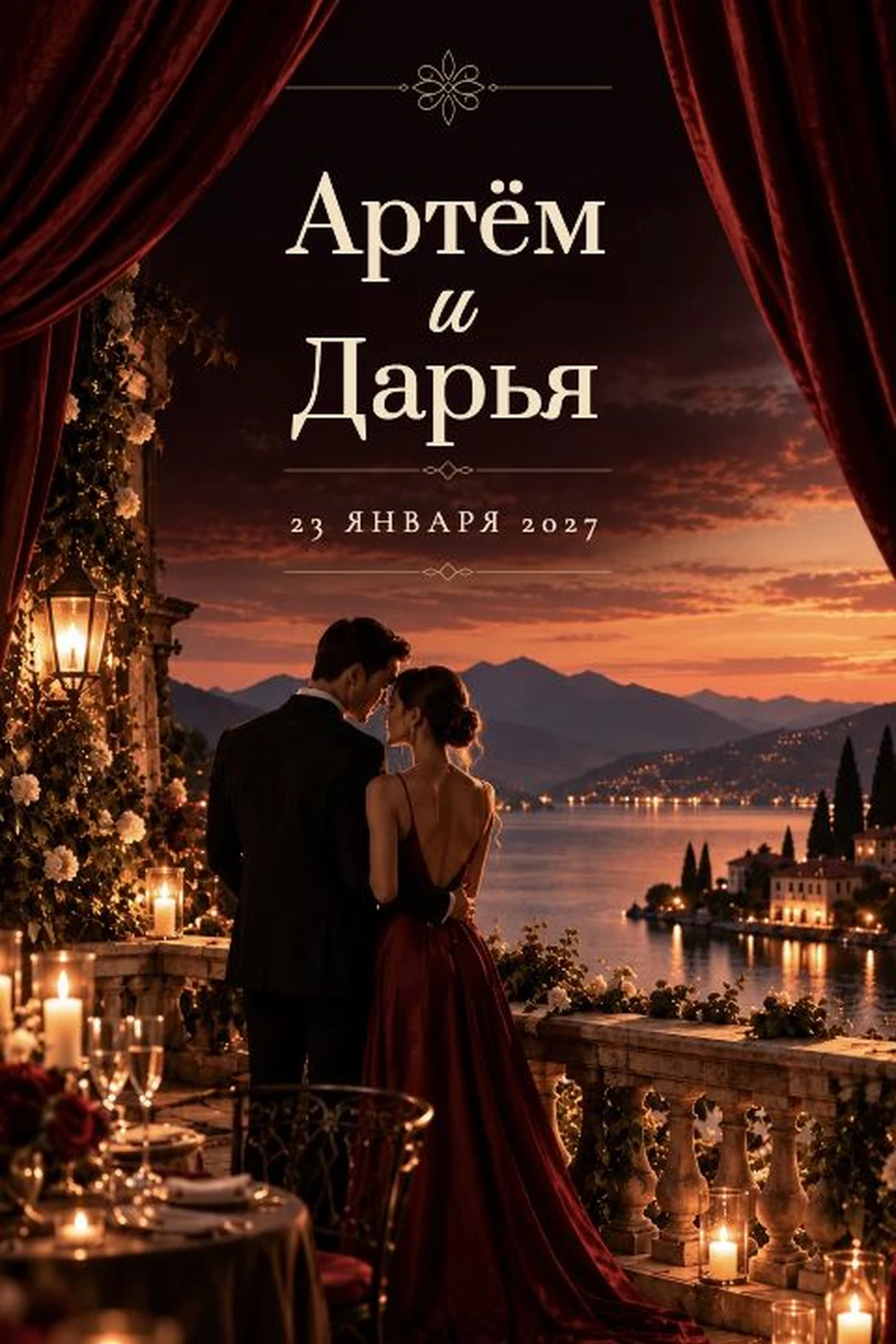 Обложка приглашения Burgundy Cinema
